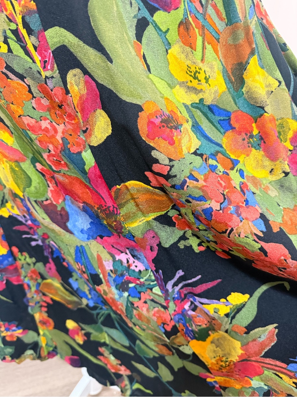 Carole Little Vintage 90's Multicolor Floral X-Back Design Midi Dress Size 4 - Picture 9 of 10